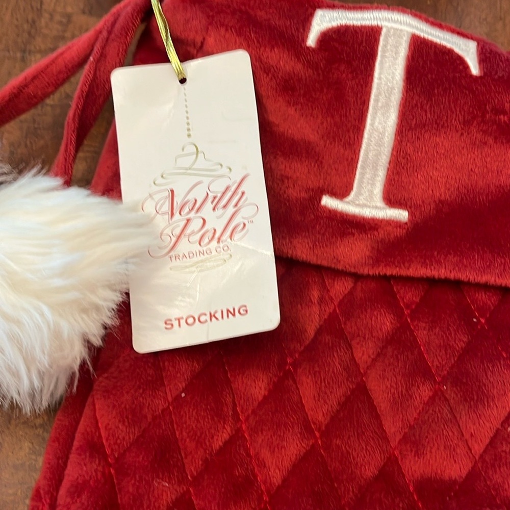 North Pole Trading Co. Red Velvet Stocking - Picture 2 of 3